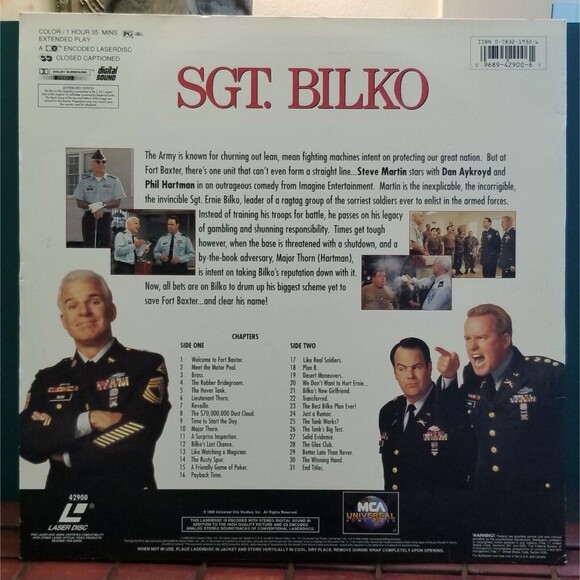 1996 Sgt. Bilko Steve Martin Letterbox Laserdisc Format - Picture 2 of 4
